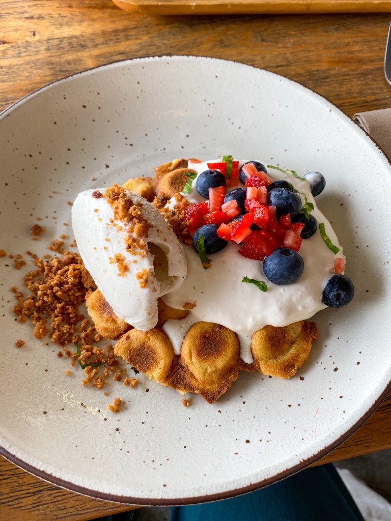 Pancakes and ice cream from Haven Speciality Coffee in Sydney, Australia.